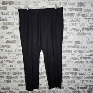 NEW Savane Dress Pants Mens 44x30 Black Sharkskin No Iron Performance Straight